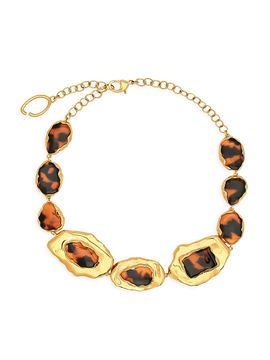 Oscar de la Renta Women's 24K-Gold-Plated & Tortoiseshell Resin Necklace