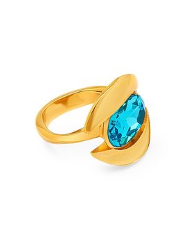 Oscar de la Renta Women's 24K-Gold-Plated Brass & Glass Crystal Oval Ring