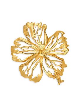 Oscar de la Renta Women's 24K-Gold-Plated Hibiscus Brooch