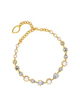 Oscar de la Renta Women's 24K-Gold-Plated, Imitation Pearl & Glass Crystal Necklace