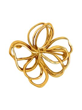 Oscar de la Renta Women's 24K-Gold-Plated Large Wire Flower Brooch
