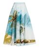 Oscar de la Renta Women's Beach Print Cotton Poplin Circle Midi-Skirt - 1