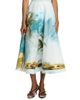 Oscar de la Renta Women's Beach Print Cotton Poplin Circle Midi-Skirt - 3
