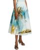 Oscar de la Renta Women's Beach Print Cotton Poplin Circle Midi-Skirt - 4