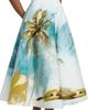 Oscar de la Renta Women's Beach Print Cotton Poplin Circle Midi-Skirt - 6