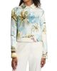 Oscar de la Renta Women's Beach Print Landscape Satin Jacket - 3