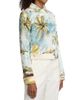 Oscar de la Renta Women's Beach Print Landscape Satin Jacket - 4