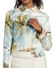 Oscar de la Renta Women's Beach Print Landscape Satin Jacket - 6