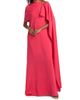Oscar de la Renta Women's Brooch-Detail Wool-Blend Georgette Caftan Gown - 3