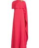 Oscar de la Renta Women's Brooch-Detail Wool-Blend Georgette Caftan Gown - 8