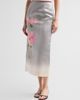 Oscar de la Renta Women's Cosmos Floral Satin Pencil Skirt - 4