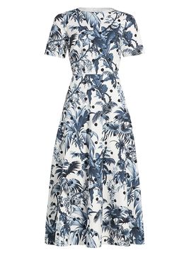 sachin and babi light blue dress Oscar De La Renta Strapless Crystal Eyelet Scallop Midi Cocktail Dress In  Cerulean