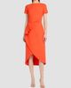 Oscar de la Renta Women's Draped-Waist Wool-Blend Short-Sleeve Day Dress - 2