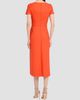 Oscar de la Renta Women's Draped-Waist Wool-Blend Short-Sleeve Day Dress - 3