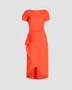 Oscar de la Renta Women's Draped-Waist Wool-Blend Short-Sleeve Day Dress - 6