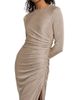 Oscar de la Renta Women's Draped Metallic Jersey Gown - 6