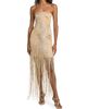 Oscar de la Renta Women's Embellished Palm Raffia Fringe Strapless Gown - 3