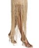Oscar de la Renta Women's Embellished Palm Raffia Fringe Strapless Gown - 6