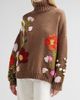 Oscar de la Renta Women's Floral-Embroidered Intarsia-Knit Wool Sweater - 4