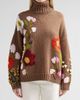 Oscar de la Renta Women's Floral-Embroidered Intarsia-Knit Wool Sweater - 5