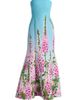 Oscar de la Renta Women's Foxgloves-Print Ombré Faille Strapless Gown - 1