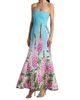 Oscar de la Renta Women's Foxgloves-Print Ombré Faille Strapless Gown - 4