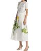 Oscar de la Renta Women's Foxgloves & Dandelion Stretch-Cotton Poplin Midi-Dress - 4