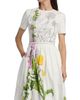 Oscar de la Renta Women's Foxgloves & Dandelion Stretch-Cotton Poplin Midi-Dress - 6