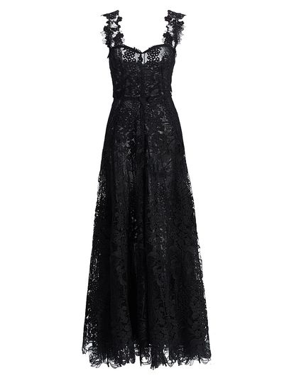 Oscar de la Renta Women's Foxgloves Guipure Lace Gown