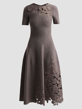 Oscar de la Renta Women's Guipure Lace Wool Midi Dress