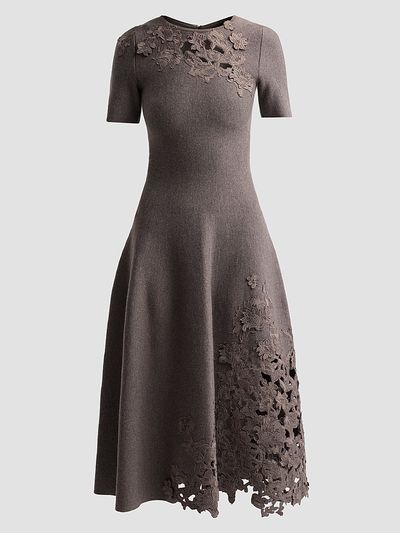 Oscar de la Renta Women's Guipure Lace Wool Midi Dress