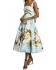 Oscar de la Renta Women's Landscape-Print Cotton Poplin Midi-Dress - 2