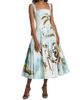 Oscar de la Renta Women's Landscape-Print Cotton Poplin Midi-Dress - 3