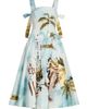 Oscar de la Renta Women's Landscape-Print Cotton Poplin Midi-Dress - 8