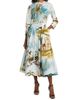 Oscar de la Renta Women's Landscape-Print Cotton Poplin Midi-Shirtdress - 2
