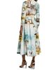 Oscar de la Renta Women's Landscape-Print Cotton Poplin Midi-Shirtdress - 5