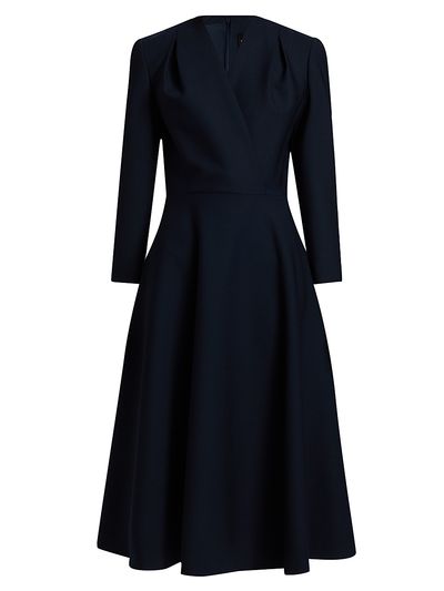 Oscar de la Renta Women's Long-Sleeve Wool Day Dress