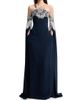 Oscar de la Renta Women's Metallic Lace Illusion Cape Gown - 3