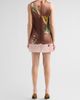 Oscar de la Renta Women's Mixed Botanical Border Satin Sleeveless Mini Dress - 3