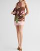 Oscar de la Renta Women's Mixed Botanical Border Satin Sleeveless Mini Dress - 4