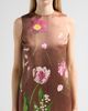 Oscar de la Renta Women's Mixed Botanical Border Satin Sleeveless Mini Dress - 5