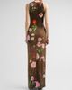 Oscar de la Renta Women's Mixed Botanical Jersey Day Dress - 3