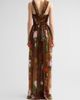 Oscar de la Renta Women's Mixed Botanical Silk Chiffon Gown - 3