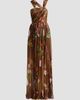 Oscar de la Renta Women's Mixed Botanical Silk Chiffon Gown - 6