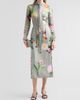 Oscar de la Renta Women's Mixed Botanical Silk Long-Sleeve Midi Dress - 2