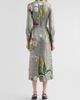 Oscar de la Renta Women's Mixed Botanical Silk Long-Sleeve Midi Dress - 3