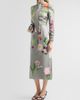 Oscar de la Renta Women's Mixed Botanical Silk Long-Sleeve Midi Dress - 4