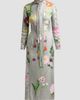 Oscar de la Renta Women's Mixed Botanical Silk Long-Sleeve Midi Dress - 6