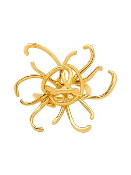 Oscar de la Renta Women's O Wire Flower 24K-Gold-Plated Brass Ring