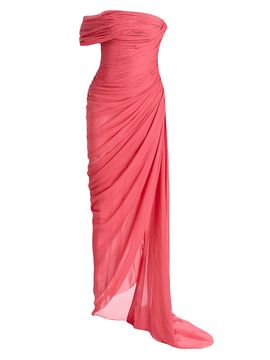 Oscar de la Renta Women's Off-The-Shoulder Draped Silk Chiffon Gown